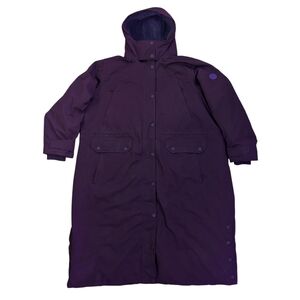 Land's End Duck Down Purple Parka Longline Coat Hooded